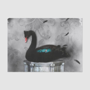 Wonderful black swan with dark mermaid tissue paper