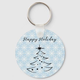 Wonderful, Blue Flakes, Christmas Tree Key Ring