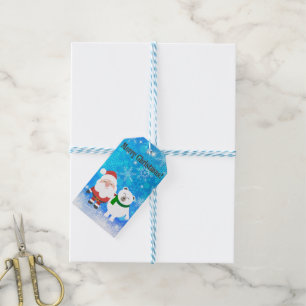 Wonderful, Blue Snowflake, Santa and Bears Gift Tags