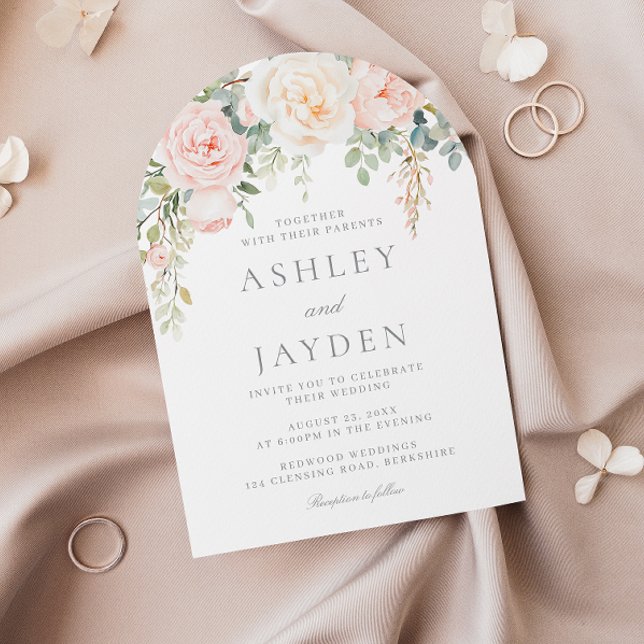 Wonderful Blush Floral Arch Wedding Invitation (Creator Uploaded)