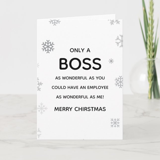 wonderful boss/manager funny Christmas Card (Front)