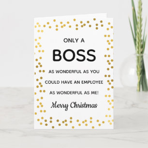 wonderful boss/manager funny merry Christmas gold Card
