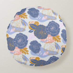 Wonderful Botanical Floral Design Round Cushion
