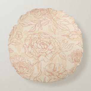 Wonderful Botanical Floral Design Round Cushion