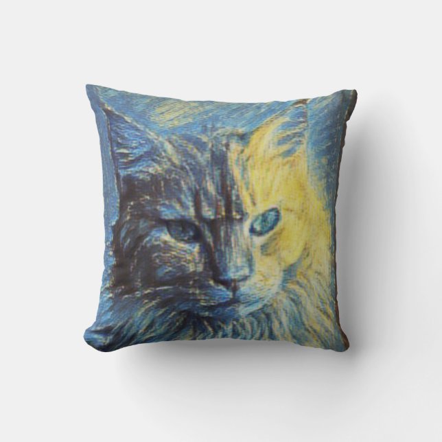 Wonderful Cat Artwork Cushion (Front)
