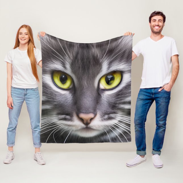 Wonderful cat portrait    fleece blanket (In Situ)
