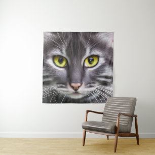 Wonderful cat portrait tapestry