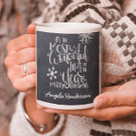 Wonderful Chalkboard Snowflake Christmas Photo Coffee Mug<br><div class="desc">Beautiful typography based holiday photo mug features a family photo. "It's the most wonderful time of the year" appears in white hand-lettered typography on a charcoal grey chalkboard background accented with white snowflakes.</div>