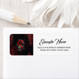 Wonderful chinese dragon return address label