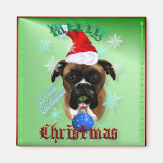 Wonderful-Christmas Boxer Dog Magnets