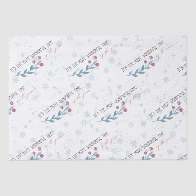 Wonderful Christmas Pastels Tissue Paper (Front)