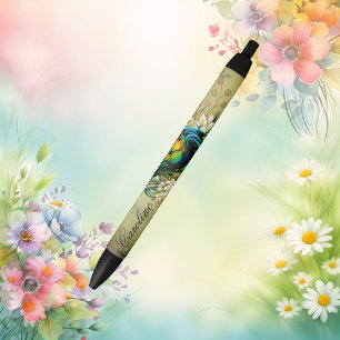 Wonderful colorful horse black ink pen