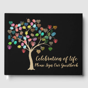 Wonderful Colourful  fingerprint tree Photo Heart Guest Book
