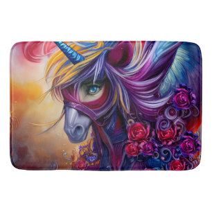 Wonderful colourful unicorn bath mat