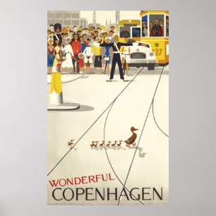 Wonderful Copenhagen Vintage Travel Poster