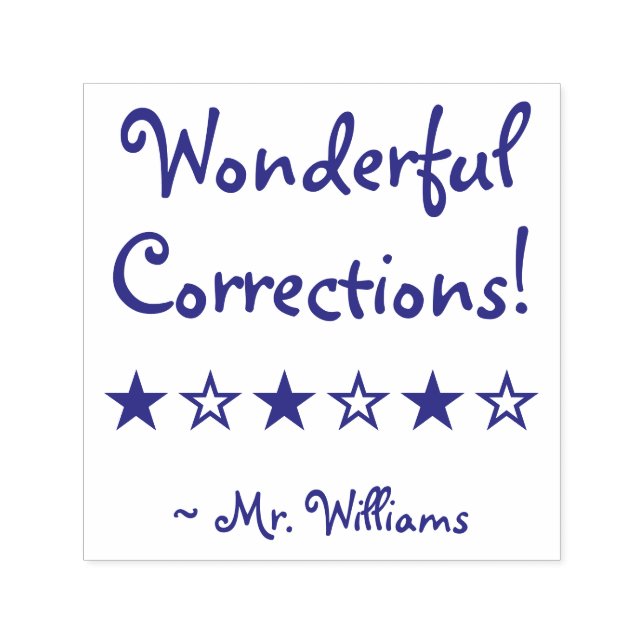 "Wonderful Corrections!" Marking Rubber Stamp (Design)