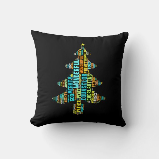 Wonderful Counsellor Mighty God Prince of Peace Cushion (Front)