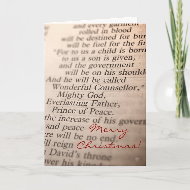 Wonderful Counsellor, Mighty God v.2 [Christmas Ca Holiday Card (Front)