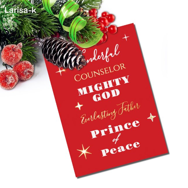 Wonderful Counselor Names of Jesus Christmas Foil Holiday Card (Creator Uploaded)