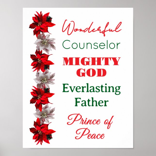 Wonderful Counselor Names of Jesus Christmas Poster (Front)