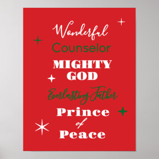 Wonderful Counselor Names of Jesus Christmas Poster