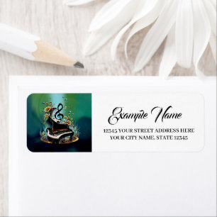 Wonderful curved fantasy piano  return address label