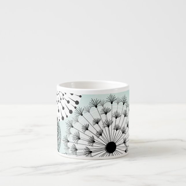 Wonderful Dandelions Blue Espresso Mug (Front)