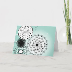 Wonderful Dandelions Blue Greeting Card