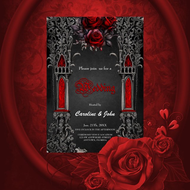Wonderful dark gothic wedding design. invitation (Gothic design)