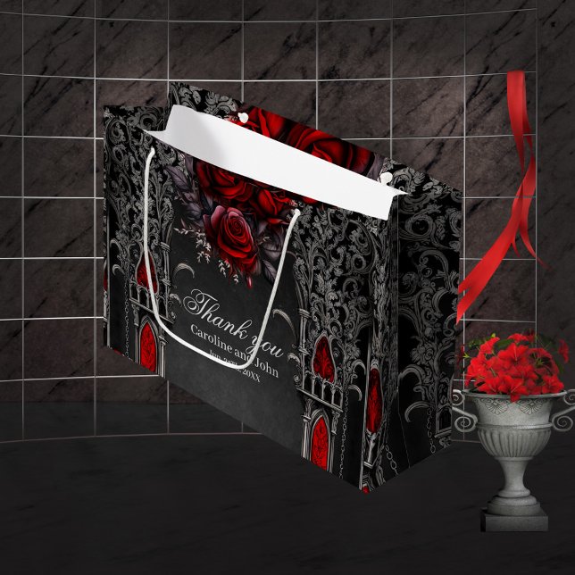 Wonderful dark gothic wedding design large gift bag (Gothic design)