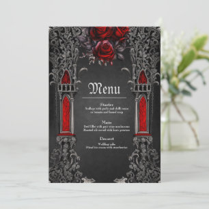Wonderful dark gothic wedding design. menu