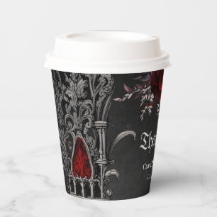 Wonderful dark gothic wedding design. paper cups