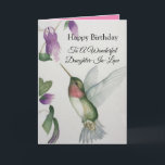 Wonderful Daughter-In-Law Birthday Hummingbird Card<br><div class="desc">Celebrate birthday of your daughter-in-law with an elegant hummingbird design on a charming greeting card. Created from my original watercolour painting, the lovely little bird and flower image will brighten the day for birdwatchers, gardeners and nature lovers. The special woman in your life will love the pastel colors of cream,...</div>