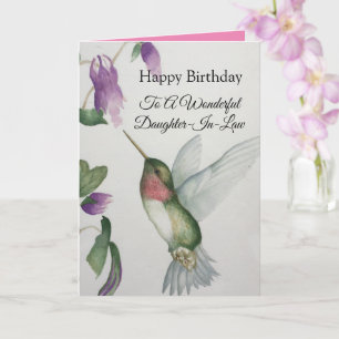 Wonderful Daughter-In-Law Birthday Hummingbird Card