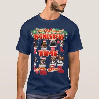 Wonderful Dogs Christmas Celebration Family girl T-Shirt