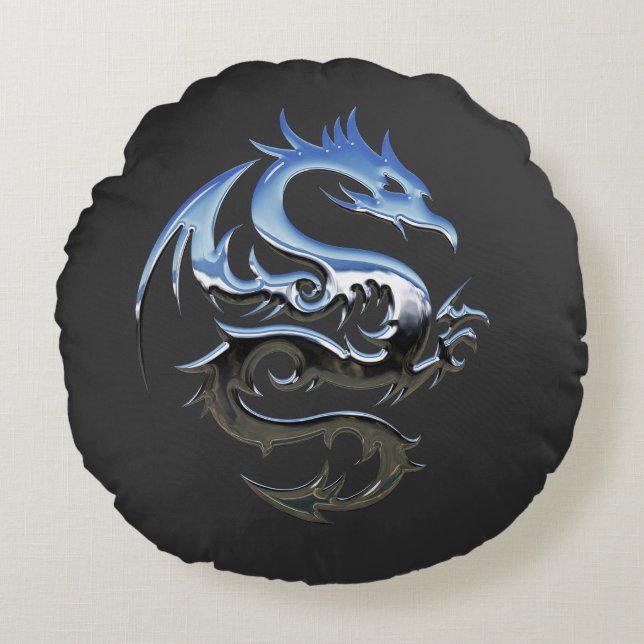 Wonderful dragon 3D. By Pete Linforth-Pixabay Round Cushion (Front)