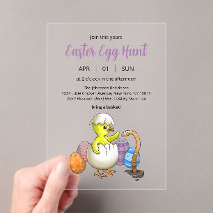 Wonderful Easter Egg Hunt Acrylic Invitations
