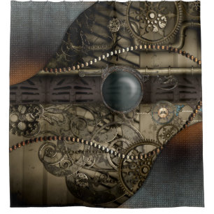 Wonderful elegant steampunk design shower curtain