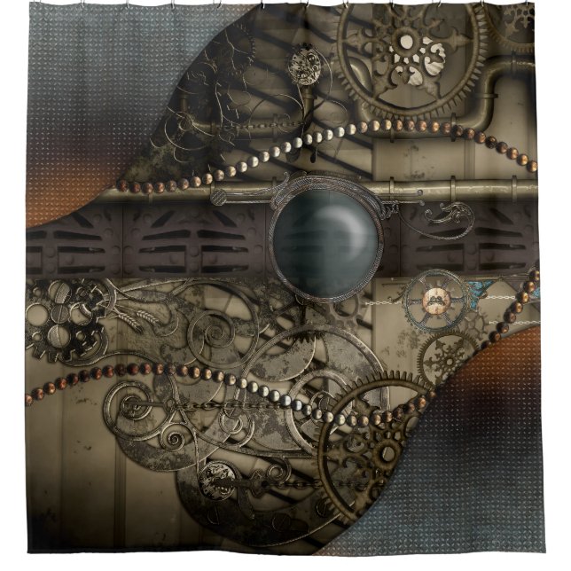 Wonderful elegant steampunk design shower curtain (Front)