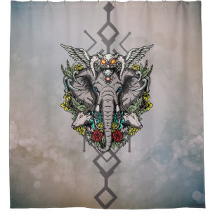 Wonderful elephant shower curtain