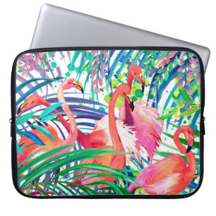 Wonderful flamingo watercolor illustration. Africa Laptop Sleeve