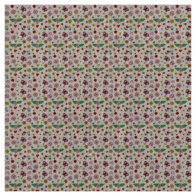 Wonderful Flowers  Design Fabric (Swatch)