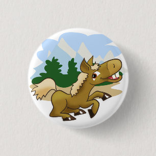Wonderful Galloping Horse 3 Cm Round Badge