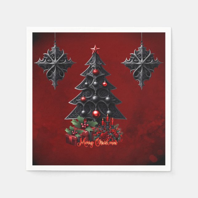 wonderful gothic christmas tree  napkin (Front)