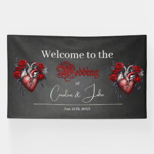 Wonderful gothic Victorian heart Banner