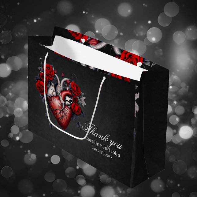 Wonderful gothic Victorian heart Large Gift Bag (gothic heart)