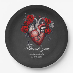 Wonderful gothic Victorian heart Paper Plate