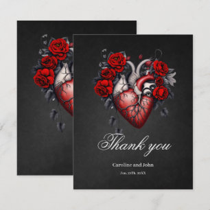 Wonderful gothic Victorian heart Thank You Card