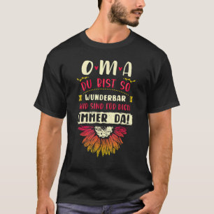 Wonderful Granny Saying In German With Flowers T-Shirt