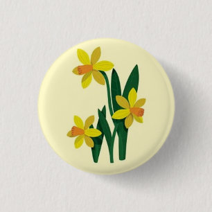 Wonderful Great Beautiful Yellow Narcissus 3 Cm Round Badge